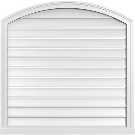 Ekena Millwork Arch Top Surface Mount PVC Gable Vent w/ 2"W x 2"P Brickmould Sill Frame, 36"W x 42"H GVPAR36X4203SN